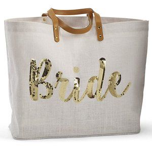 NWT Mud Pie Bride Sequin Tote - Gold